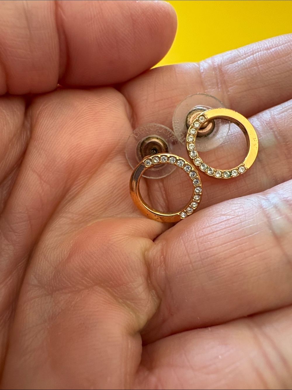 Swarovski Rose Gold Crystal Circle Stud Earrings